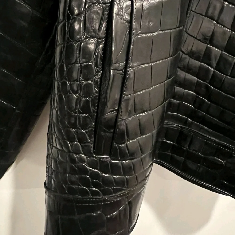 Men's Black 100% Alligator Jacket size MEDIUM - Picture 11 of 15